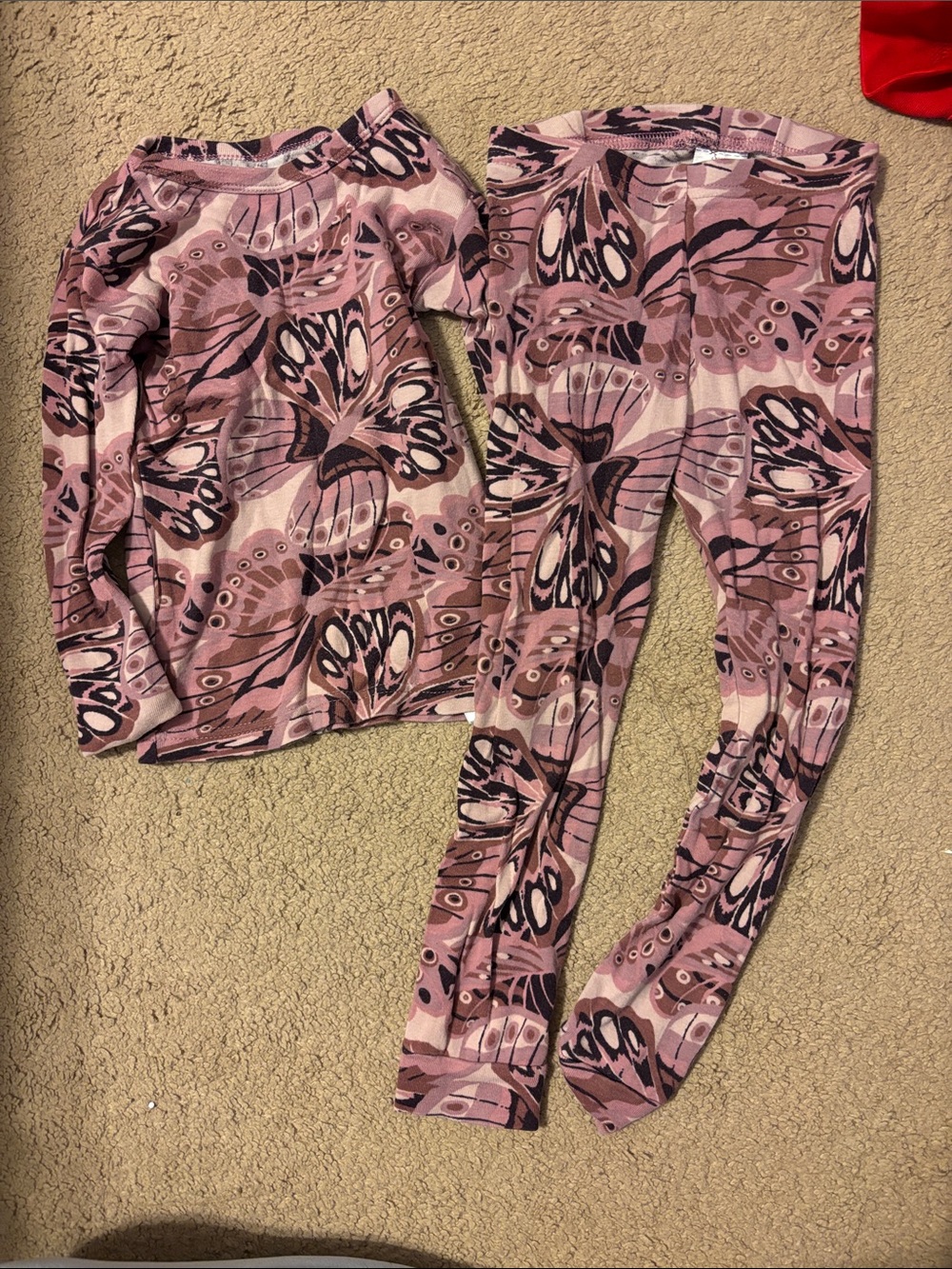 GAP Girls Pink Butterfly Print Pajama Set